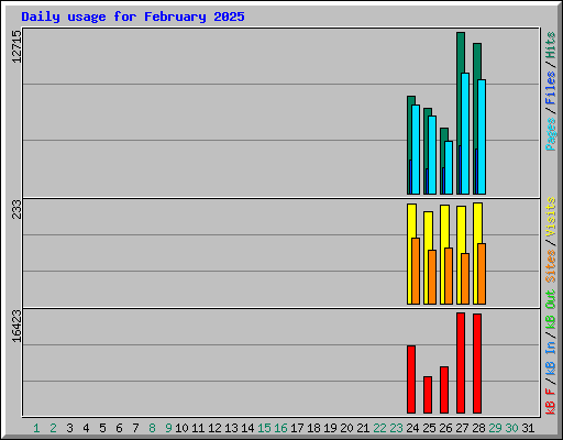 Daily usage for February 2025